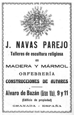 Publicidad del taller de José Navas Parejo